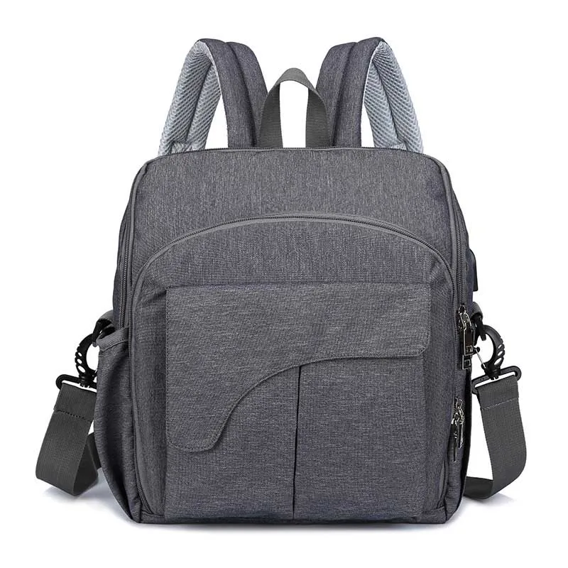 dark grey Модная сумка для подгузников для мам, большая сумка для кормления, рюкзак для путешествий, дизайнерская сумка для детской коляски, рюкзак для детских подгузников - Цвет: dark grey
