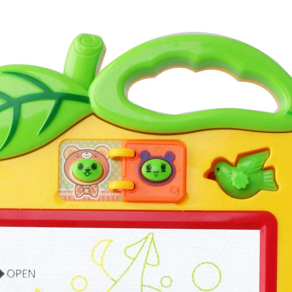 JSES Kids Magnetic Drawing Board With Stamps Magic Slate Board Educational Toys for Graffiti Painting Colorful +Pen 25*22cm