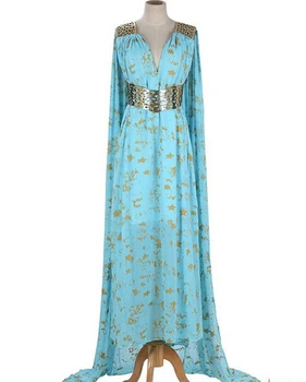 

Mother of Dragons Game of Thrones Cosplay Costume Daenerys Targaryen Costume Long Maxi Dress Hallowmas Party