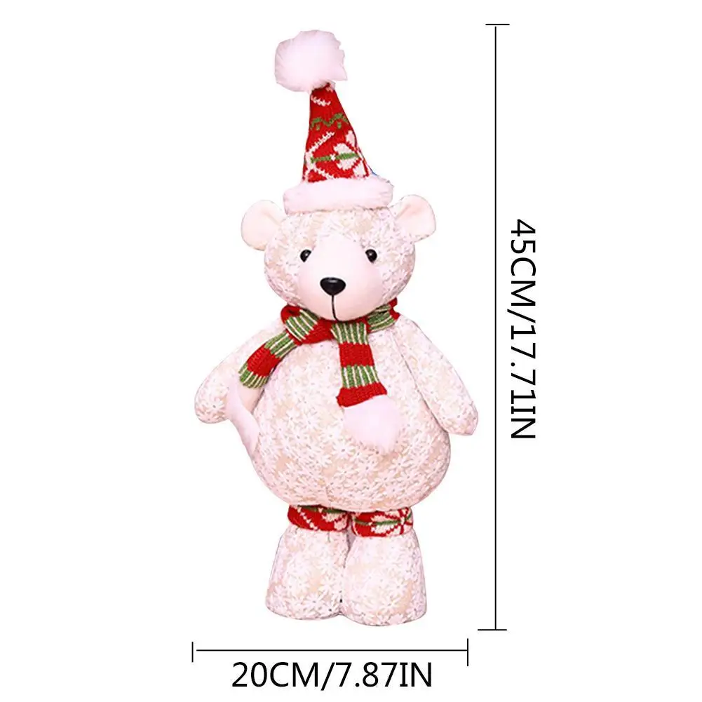 Рождественское украшение, Рождественский большой кукольный орнамент, Рождественская елка, инновационный декор, лось, медведь, Санта-Клаус, снеговик