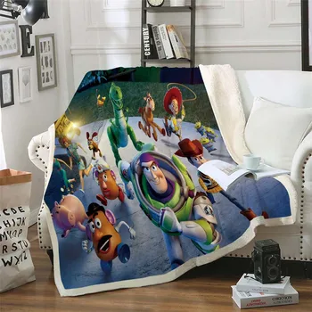 

HELENGILI Toy Story Sherpa Blanket Bedspread Velvet Plush Soft Comfortable Home Camping Aircraft Blanket