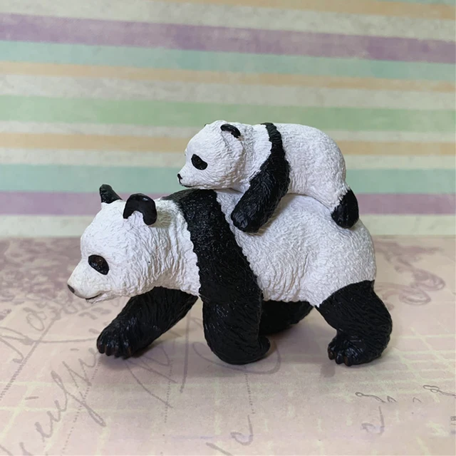 3inch Simulation Panda And Baby Forest Animals Model Wild Life Figurine PVC Toy Animal Figures 50071 Gift For Kids #W0 3