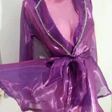 Новинка, стразы в форме сердца, инкрустированные бриллиантами, сексуальная прозрачная тонкая ветровка, танцевальный костюм, вечерние, праздничные, для выступлений