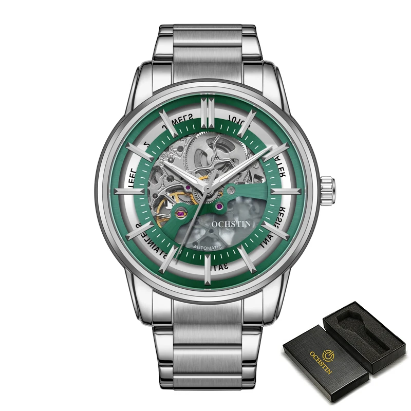 OCHSTIN 2022 Men's Mechanical Watches Skeleton Automatic Sports Wristwatches For Man Waterproof Luxury Brand Business Clock 
