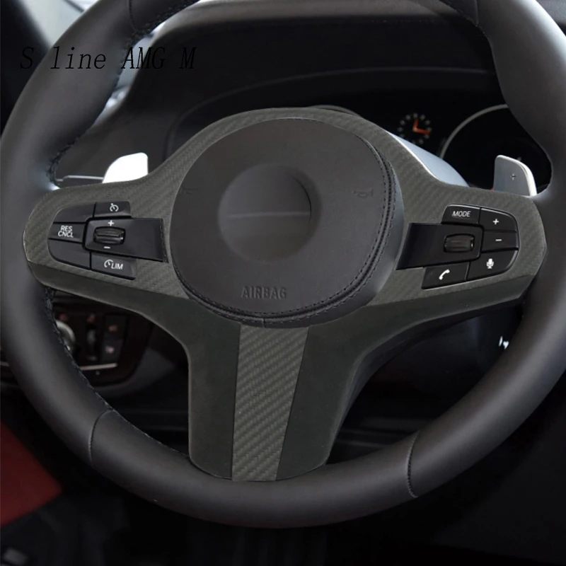 

Автомобильная замшевая наклейка на руль из углеродного волокна, декоративная накладка для BMW 3 5 серии G30 G20 X3 G01 X4 G02