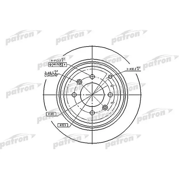 Диск тормозной задн PEUGEOT: 406 95-04, 406 Break 96-04, 406 куп