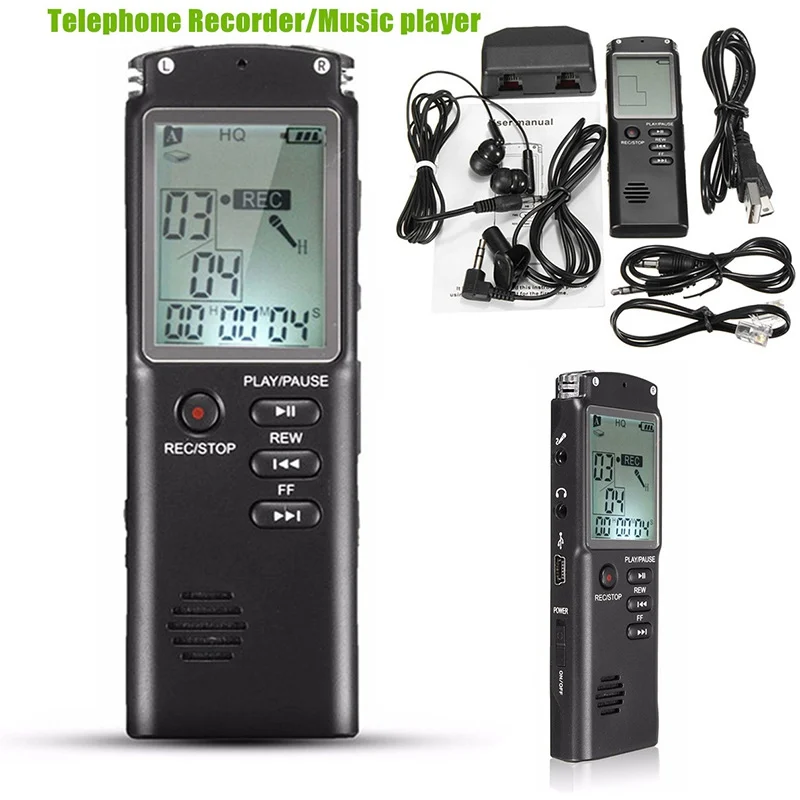  81632GB Rechargeable Recording Pen Digital Audio Voice Recorder Dictaphone MP4 Player Single Button