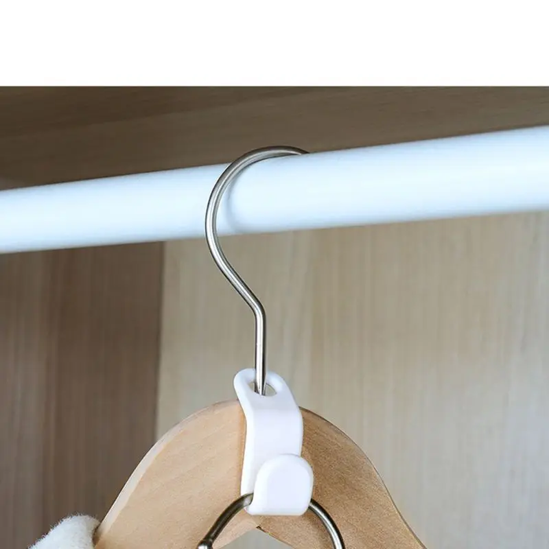 

6pc Mini Hanger Connecting Hook S-shaped Thickened Plastic Stackable Link Hook