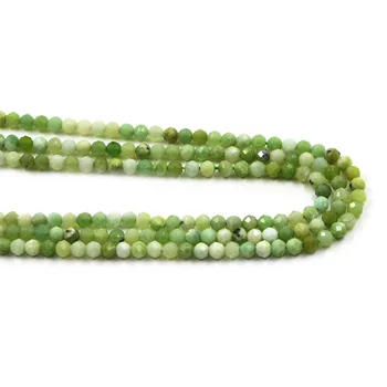 

Natural Green Faceted Kallaite Stone Beads High Quality 2 4 6mm Loose Round Hole Beads for Jewelry Making Necklace DIY Bracelet