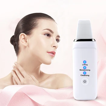 

Ultrasonic Ion Skin Scrubber Deep Cleaning Pore Cleaner Blackhead Remover Vibrating Facial Cleansing Skin Spatula Instrument