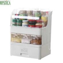 Домашний Органайзер для специй, коробка для кухни с крышкой, ящик для хранения, держатель, банка для приправ, бутылка, многофункциональный стеллаж для хранения приправ