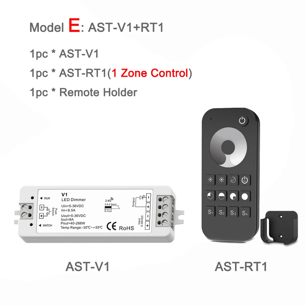 Model E Светодиодный диммер 12V 24V PWM 2,4G беспроводной RF 2,4G сенсорный пульт дистанционного управления 5V 36V умный WiFi регулятор яркости освещения для одноцветной светодиодной ленты - Color: Model E