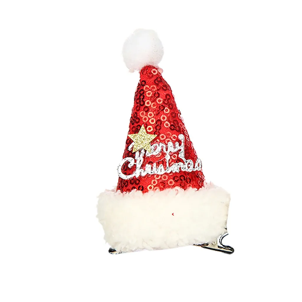 Christmas Decorations Christmas Children's Hat Tray No Shiny Hair Clips Dropshipping christmas decoration for home#20