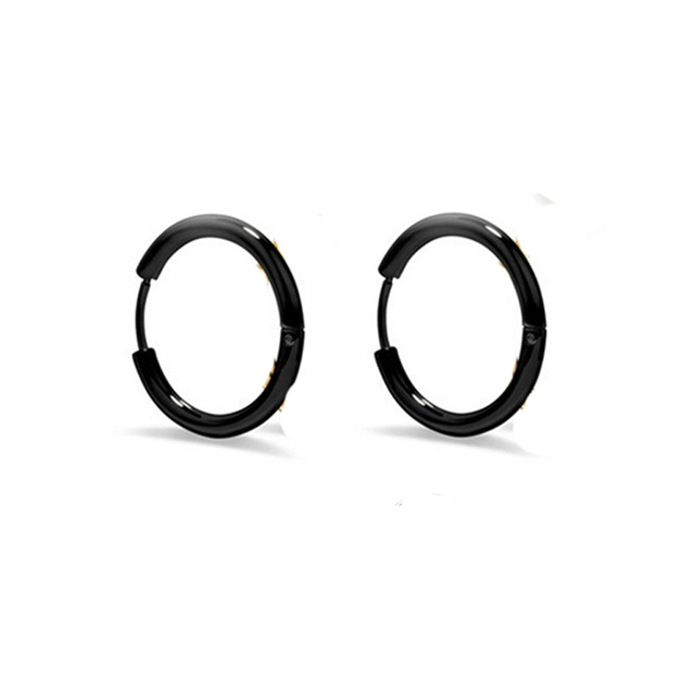 pair Punk Black Multiple Styles Stainless/Titanium Steel Stud Earrings For Men and Women Gothic Street Pop Hip Hop Ear Jewelry