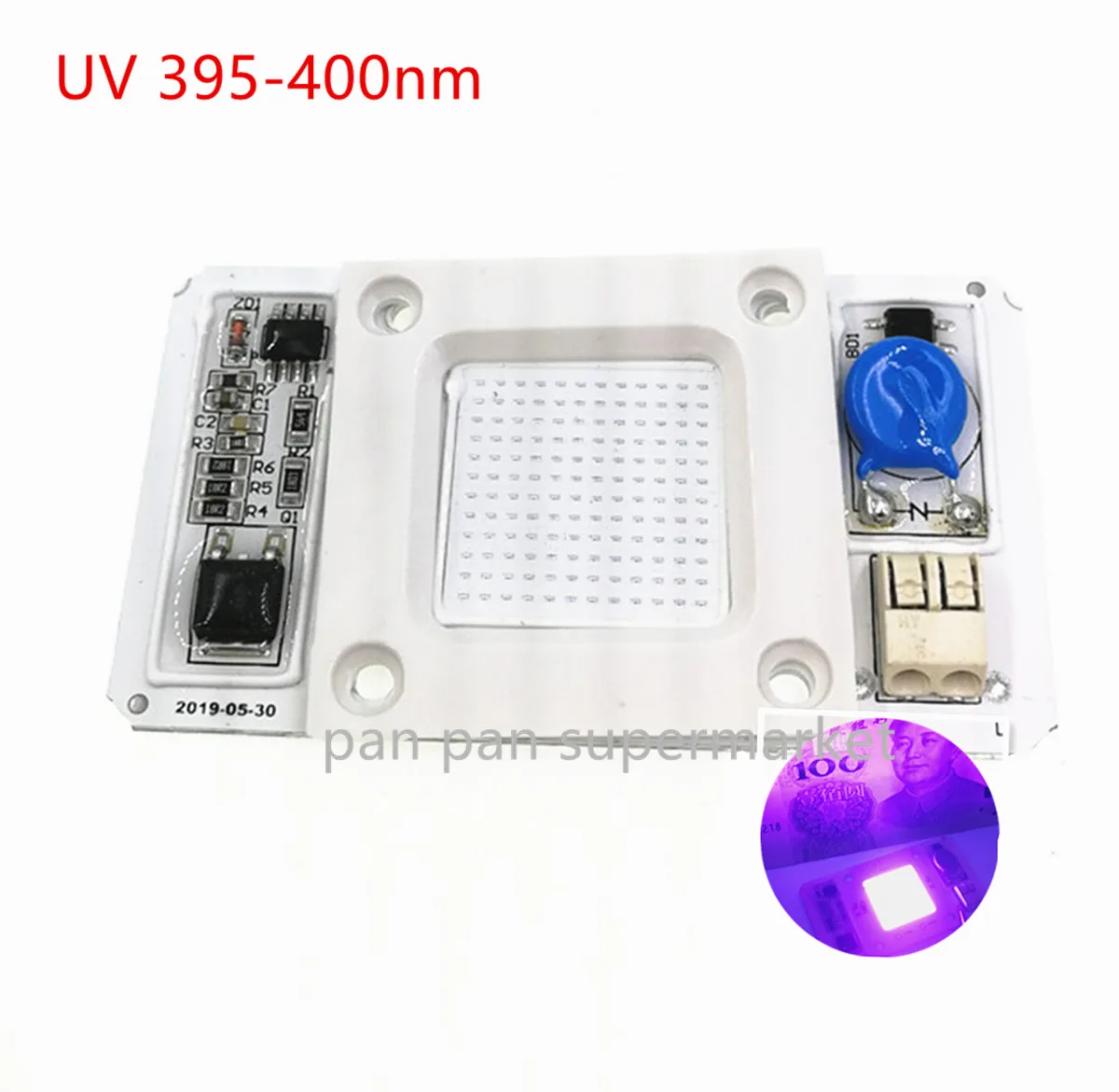 50 Вт 220 В COB UV 395nm Ультрафиолетовый фиолетовый светодиодный светильник для