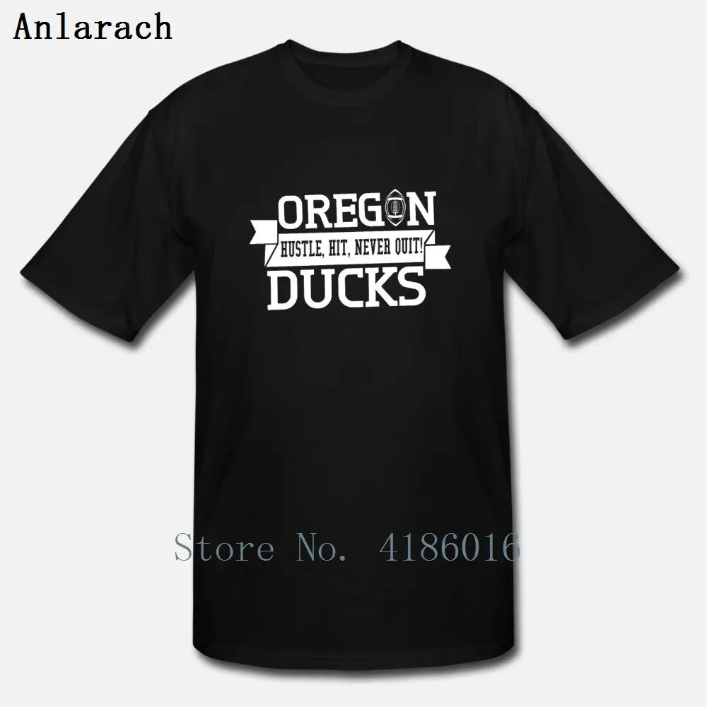 

Oregon Ducks Hustle Hit Never Quit T Shirt Spring Basic Solid Design S-5XL Funny Fitness Cool Short Sleeve Shirt