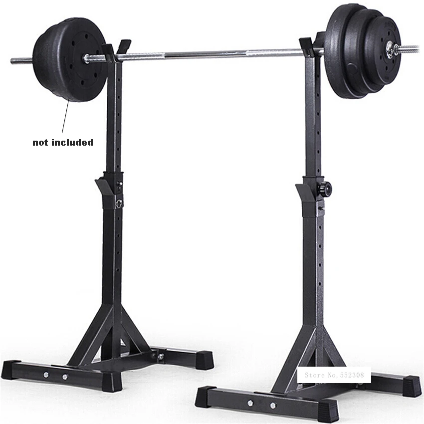 Supporto Per Bilanciere In Acciaio Sollevamento Pesi Bilanciere Diviso Squat Rack Stand Bilanciere Regolabile In Altezza Semi-Telaio Attrezzature Per 