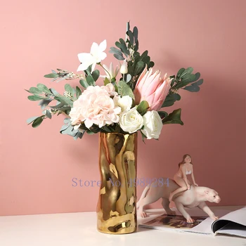 

Creativity Ceramic Vase Folds Flower Decoration Ornaments Modern Home Decoration Accessories Living Room Desktop Hydroponics