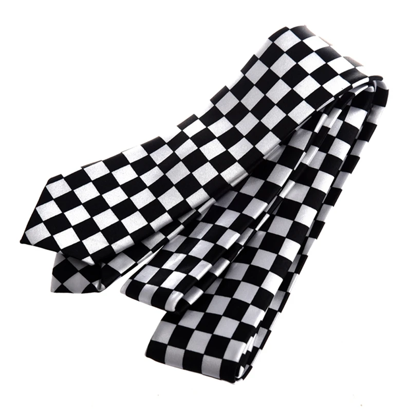 Мужской модный Повседневный тонкий узкий галстук, формальный галстук для свадебной вечеринки, 35(черный+ белый мелкий горошек) и мужской черно-белый клетчатый галстук