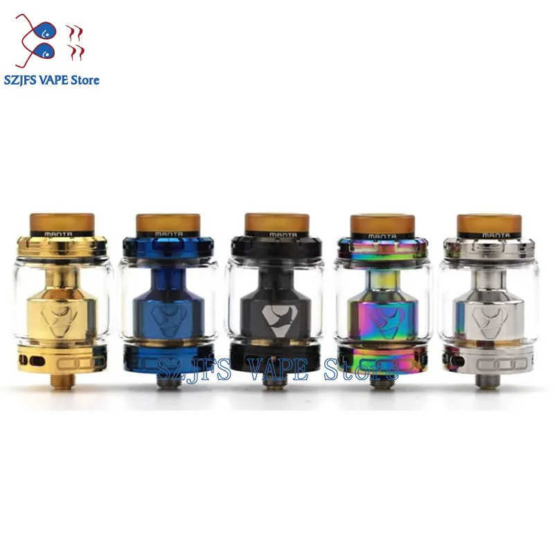 

ADVKEN Manta RTA 24MM 3.5ml Rebuildable Tank Atomizer with 5ml Extend Glass Top Filling 810 PEI Drip Tip Airflow Adjustable thc