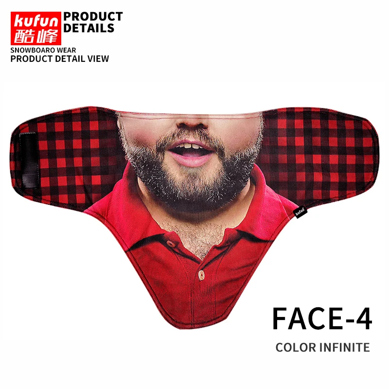 Adult Ski bicycle Face Mask Cycling Winter Warm bike Scarf Protection half Face Mask Snowboard Hood Balaclavas mens kids women - Цвет: Adult 4 face