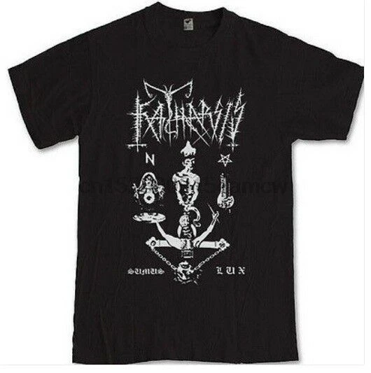 Футболка с надписью Katharsis tee black metal band и Drakh Scorn Aeshma S M L XL 2XL 3XL | Мужская одежда