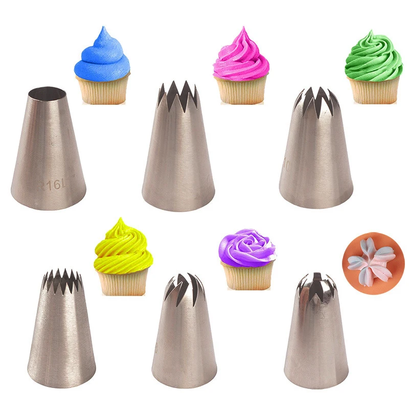 Description Picture 2 of item4/5/6/7Pcs Cream Nozzles Pastry Socket Large Cupcake Paper Cups Cream Nozzles Cake Decorating Tools for Pastry Piping Bag Baking