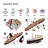 CubicFun 3D Puzzles for Adults LED Titanic Ship Model 266pcs Cruise Jigsaw Toys Lighting Building Kits Home Decoration Gifts 3