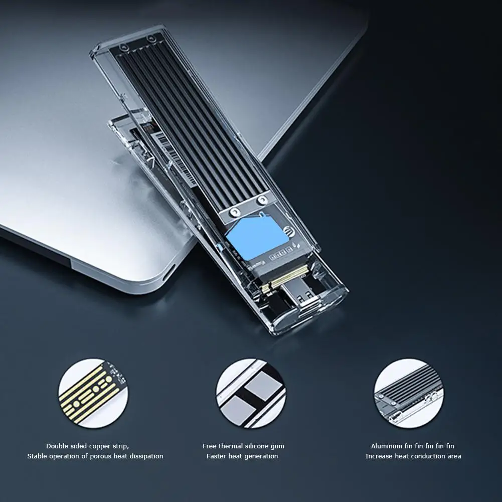 Чехол для SSD ORICO M2 M.2 к USB Type C прозрачный корпус жесткого диска NVME PCIE NGFF SATA M/B диск