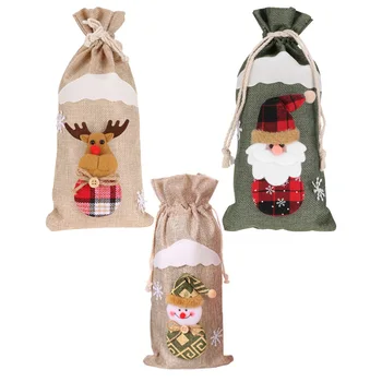 

3 Pcs Christmas Wine Bottle Cover Wine Bottle Bag Champagne Bottle Cover