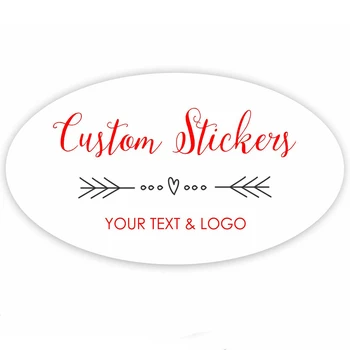 

Custom YOUR TEXT OR LOGO Labels for Products Sticker Labels Oval Stickers Box Stickers Wedding Favors 3.93 x 2.16inch