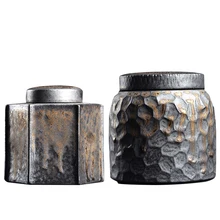 Винтажная чайная Банка керамическая чайная коробка Tieguanyin пуэр для Хранения Caddy Seal Caddies чайный набор кунг-фу аксессуары держатель кофейных зерен Декор