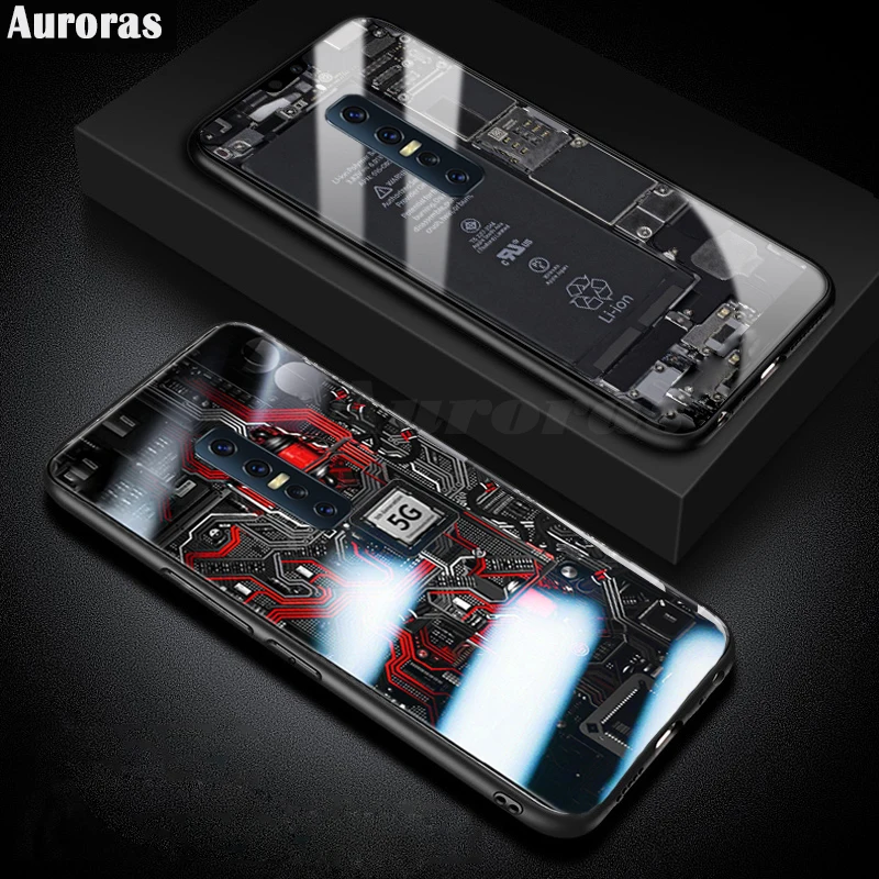 Auroras для vivo V17 Pro чехол-накладка из закаленного стекла для vivo v17 pro Чехлы Funda