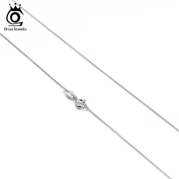 

ORSA JEWELS Exquisite Slim 1mm Box Chain Necklace 925 Silver Necklace 40cm 45cm 50cm 55m 60cm Jewelry Gift Wholesale OSC32