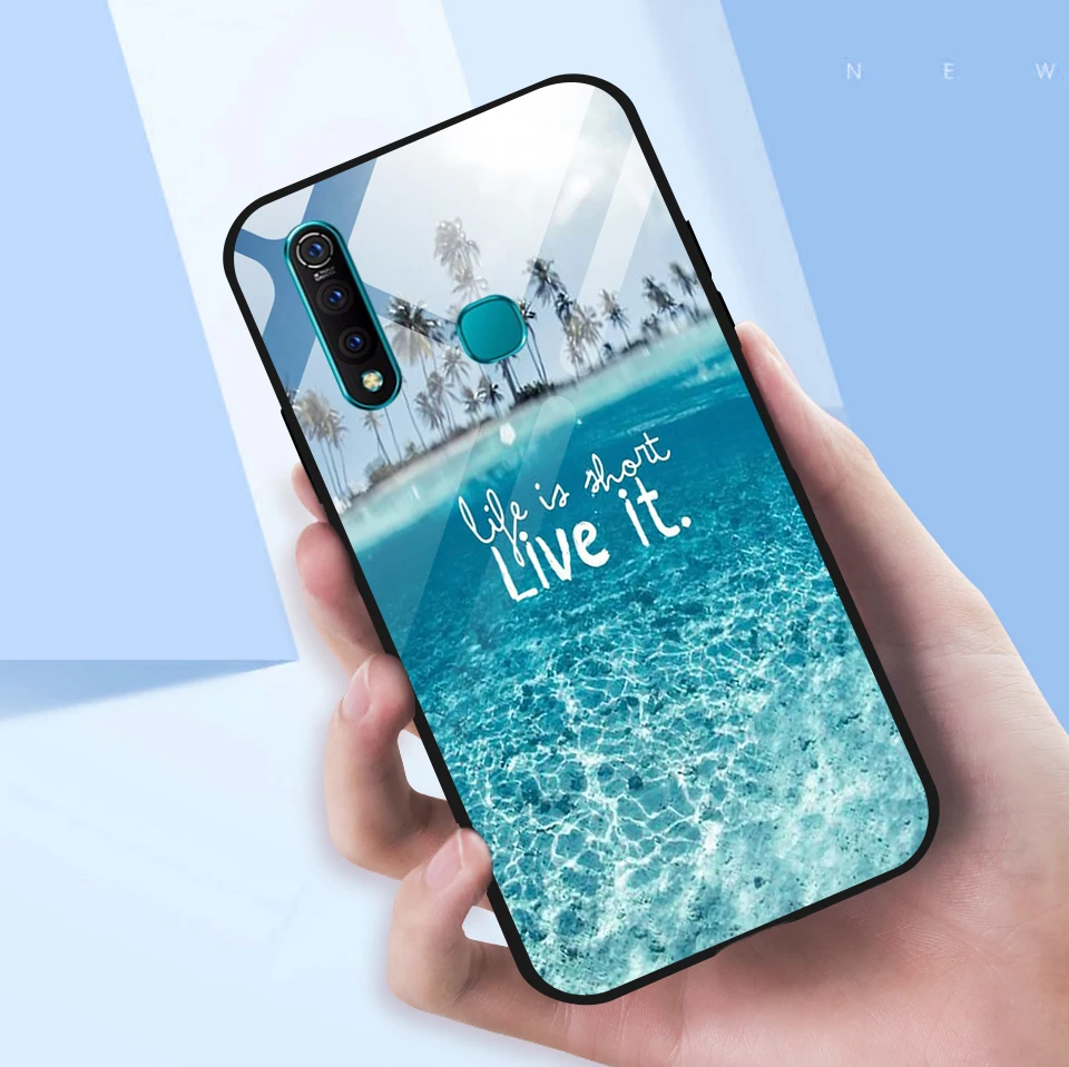 Закаленное стекло крышка для vivo Z5X/V1911A полная Защита задняя крышка для vivo S1/S1 Pro V1831A C1832A окрашенный Звездный бампер Capas