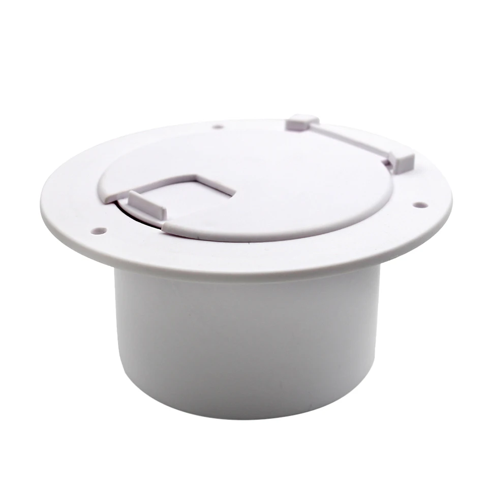 Toma De Cable Impermeable Para Caravana O Remolque - Blanca, De ABS Y Acero Inoxidable, Con Apertura De 180 Grados Y Ranura Antilluvia