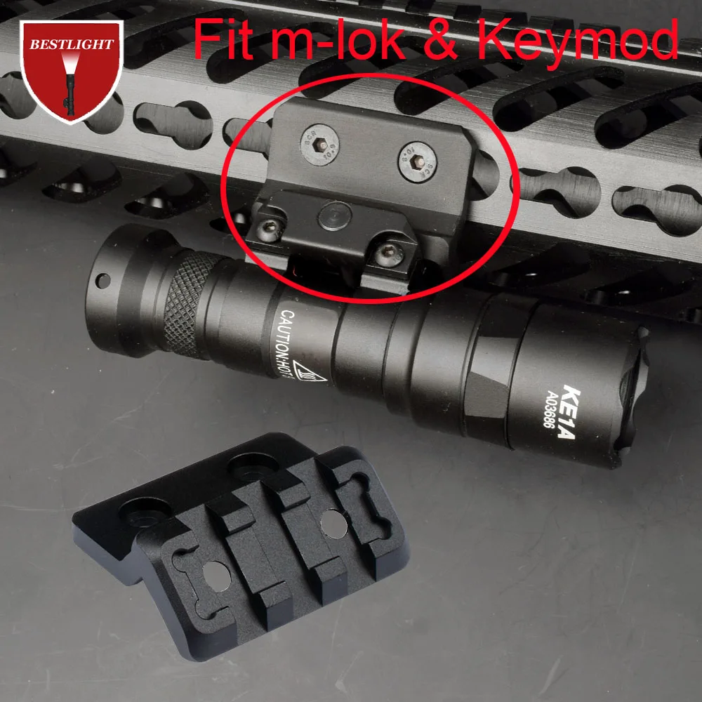 

Tactic Airsoft M-LOK/Keymod Offset Light Optic Picatinny Rail Mount For M300 M600 Tactical Scout Flashlight Accessories