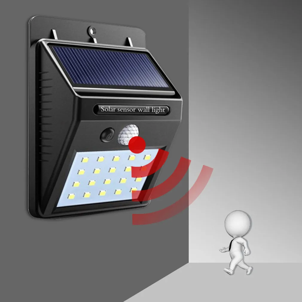20/30 LED Solar Light Outdoor Solar Wall Lamp Powered Sunlight Waterproof PIR Motion Sensor Street Light Fixture For Garden Deco image_1