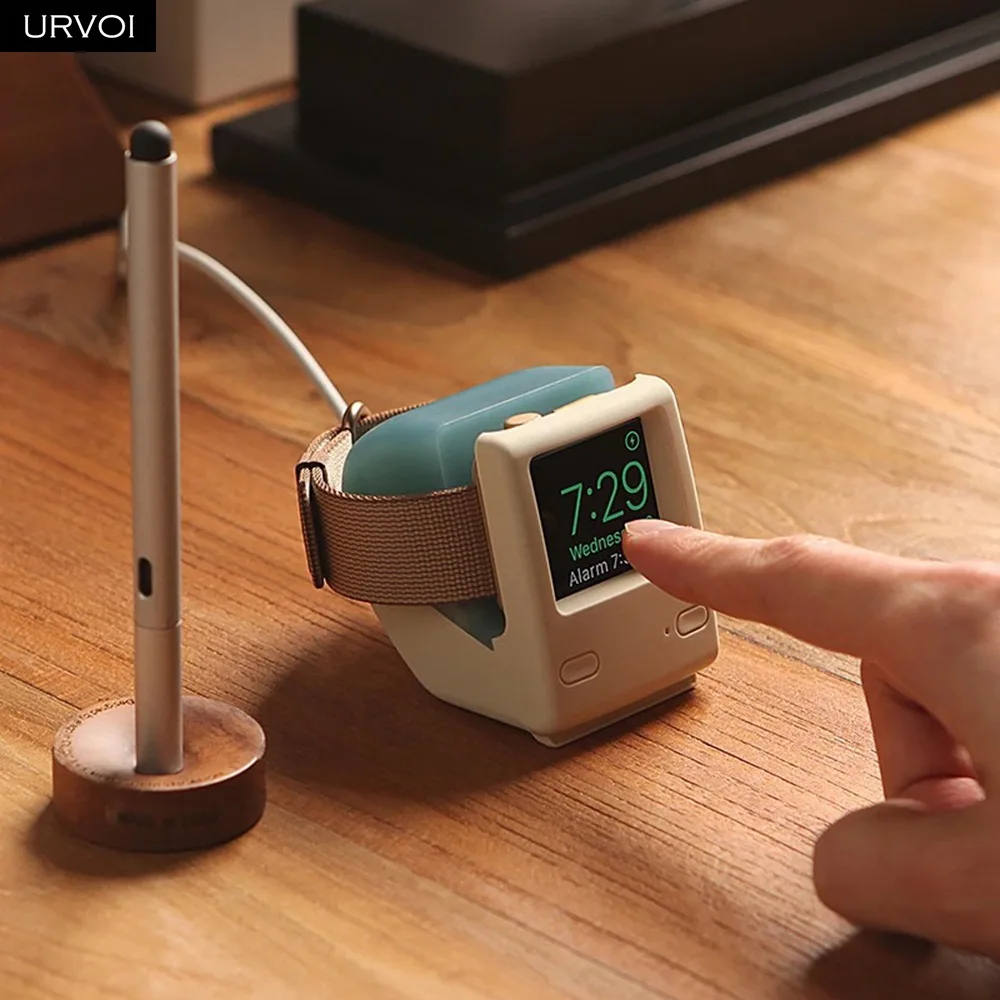 URVOI держатель для apple watch series 5/4/3/2/1 WatchOS 5 тумбочка Хранитель силиконовый дома док