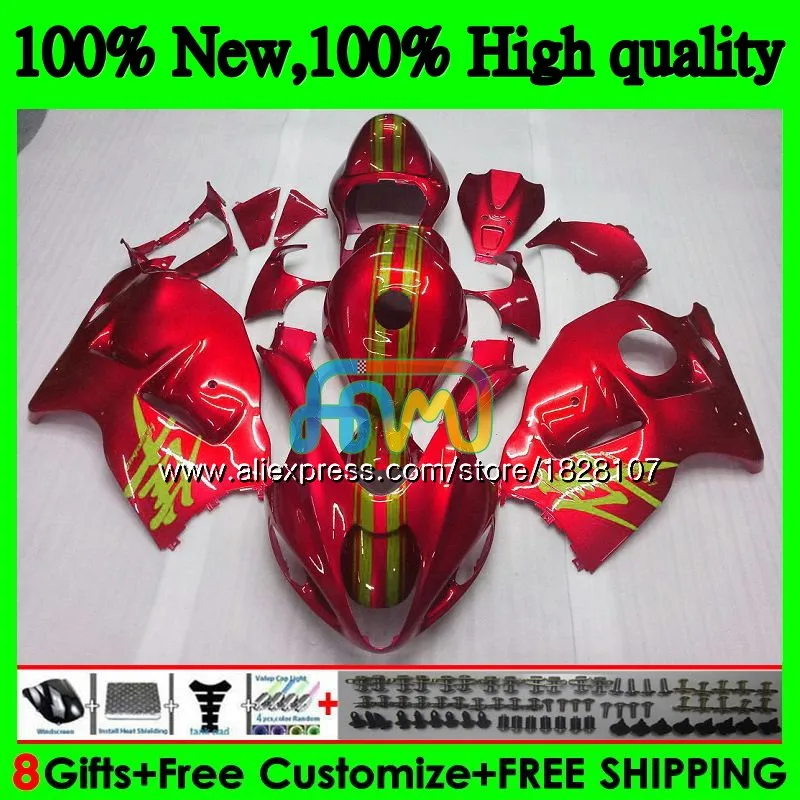 GSXR-1300 для SUZUKI Hayabusa GSXR1300 96 02 03 04 05 06 07 49BS. 116 GSXR 1300 2002 2003 2004 2005 2006 2007 красный жемчуг обтекатель