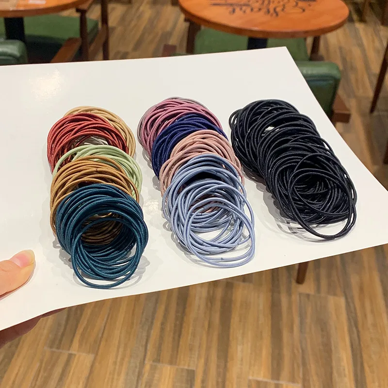 100 teile/beutel 5CM Haar Zubehör Frauen Gummibänder Scrunchies Elastische Haarbänder Mädchen Stirnband Pferdeschwanz Holde Krawatten Gummi für haar – Detail 13