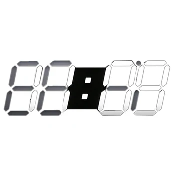 

Large Modern Design Digital Led Skeleton Wall Clock Timer 24/12 3D,black