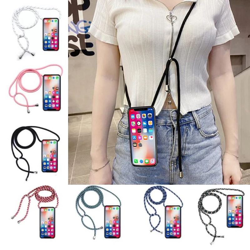 Silicone Case for Sony Xperia Z1 Compact Mini 1 II III Z3 Plus Ace 2 8 Lite 20 L4 M E4G E2 M5 L1 Cover Lanyard Neck Strap | Мобильные