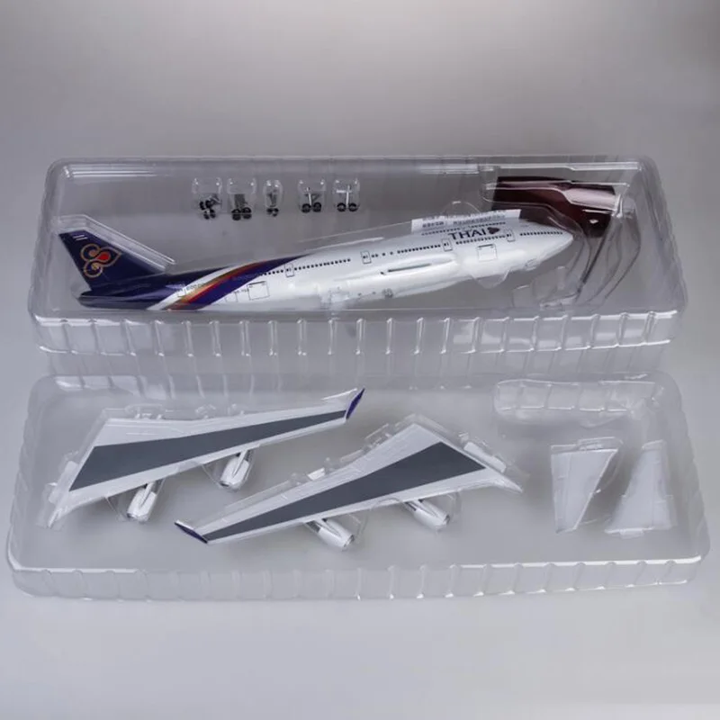 Коллекция 1/150 литая под давлением пластиковая Смола самолет 47 см B747 самолет Таиланд Тайская авиация самолет со светом и колесами