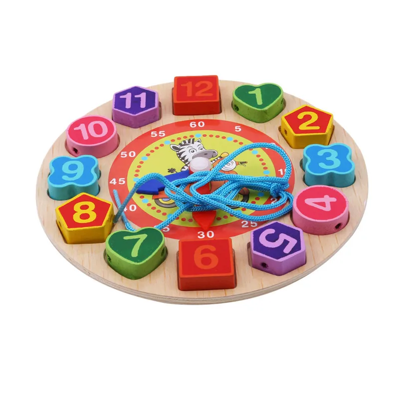 Деревянная игрушка, красочные 12 цифровых часов, игрушка, цифровые геометрические когнитивные часы, игрушка для ребенка, игрушка для раннего образования, головоломка, подарок