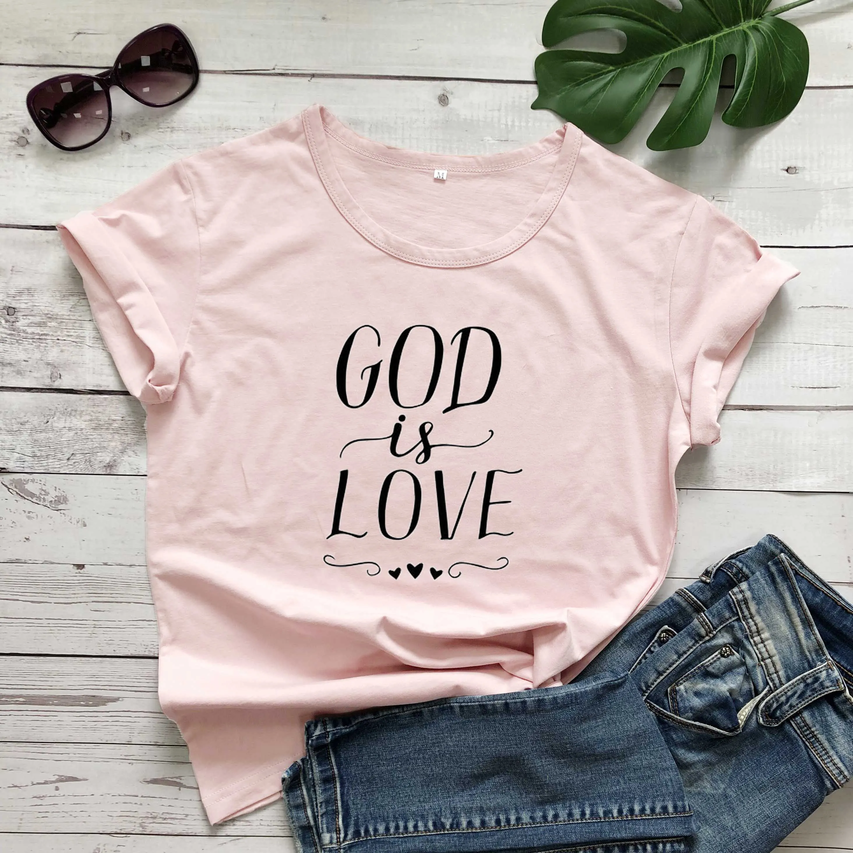 Футболка женская с надписью God is love | Женская одежда