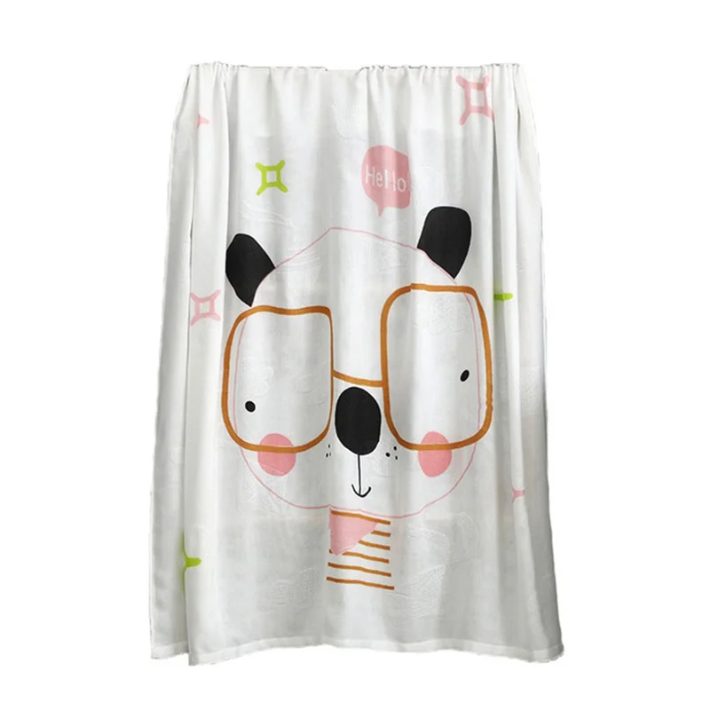 MOTOHOOD Cotton Animal Print Muslin Baby Blankets Bedding Infant Swaddle Towel For Newborns Swaddle Blanket Kids Beddings Quilt (7)