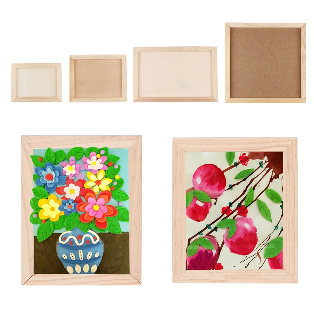Natural Wooden Photo/Picture Frame for Art, Crafts, Display Home Decoration-Eco-Friendly Durable