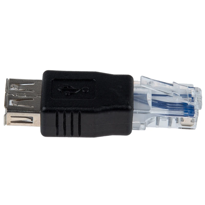 Женский USB A-папа Ethernet RJ45 штепсельный адаптер