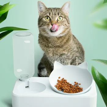 

Cat Bowl Pet Automatic Drinking Water Bottle Dogs Cats Feeder Bowls Products Food Container Will Not Cause Mouth-Hair Get Wet